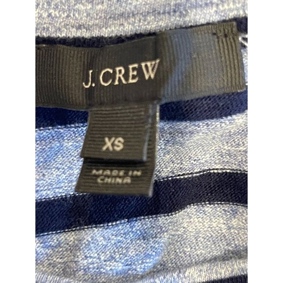J. Crew Womens Striped Tee Shirt Dress Side Zippers 100% Cotton Blue Gray SZ XS - Picture 8 of 10